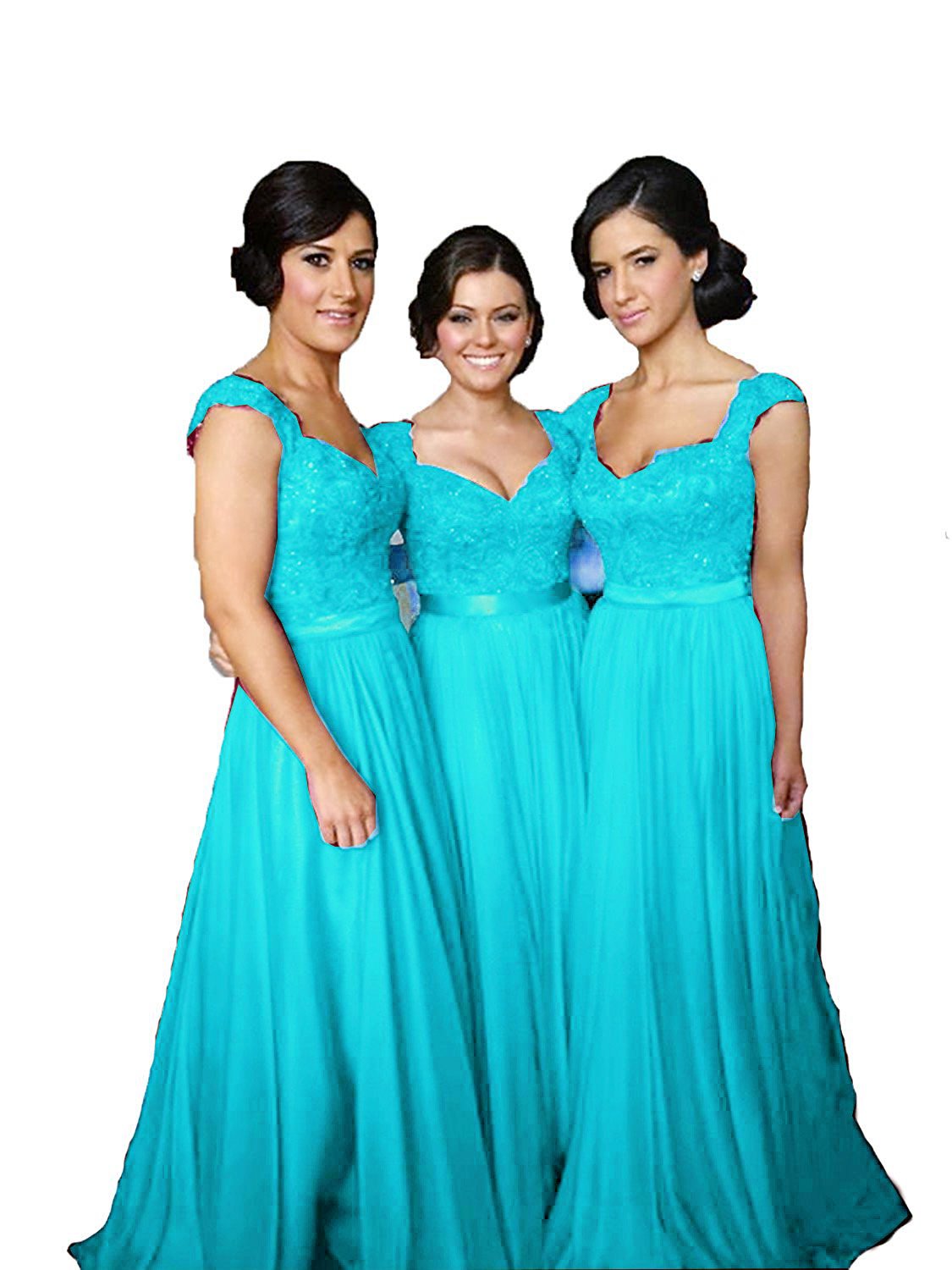 Fanciest Navy Blue Bridesmaid Dresses for Women Long Chiffon A Line