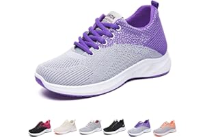 GENERIC Womens Orthopedic Bowling Shoes, Breathable Comfortable Universal Slide Sole, Lightweight Mesh Athletic Slip on Sneakers