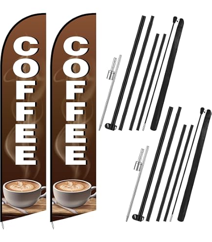 Espresso Flag with Flag Pole and Spike