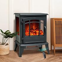 Amazon.com: C-Hopetree 23 inch tall Portable Electric Wood Stove Fireplace  with Flame Effect, Freestanding Indoor Space Heater with Remote : Home u0026  Kitchen