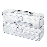 Ganydet 2 Pack Plastic Box, Clear Pencil Plastic