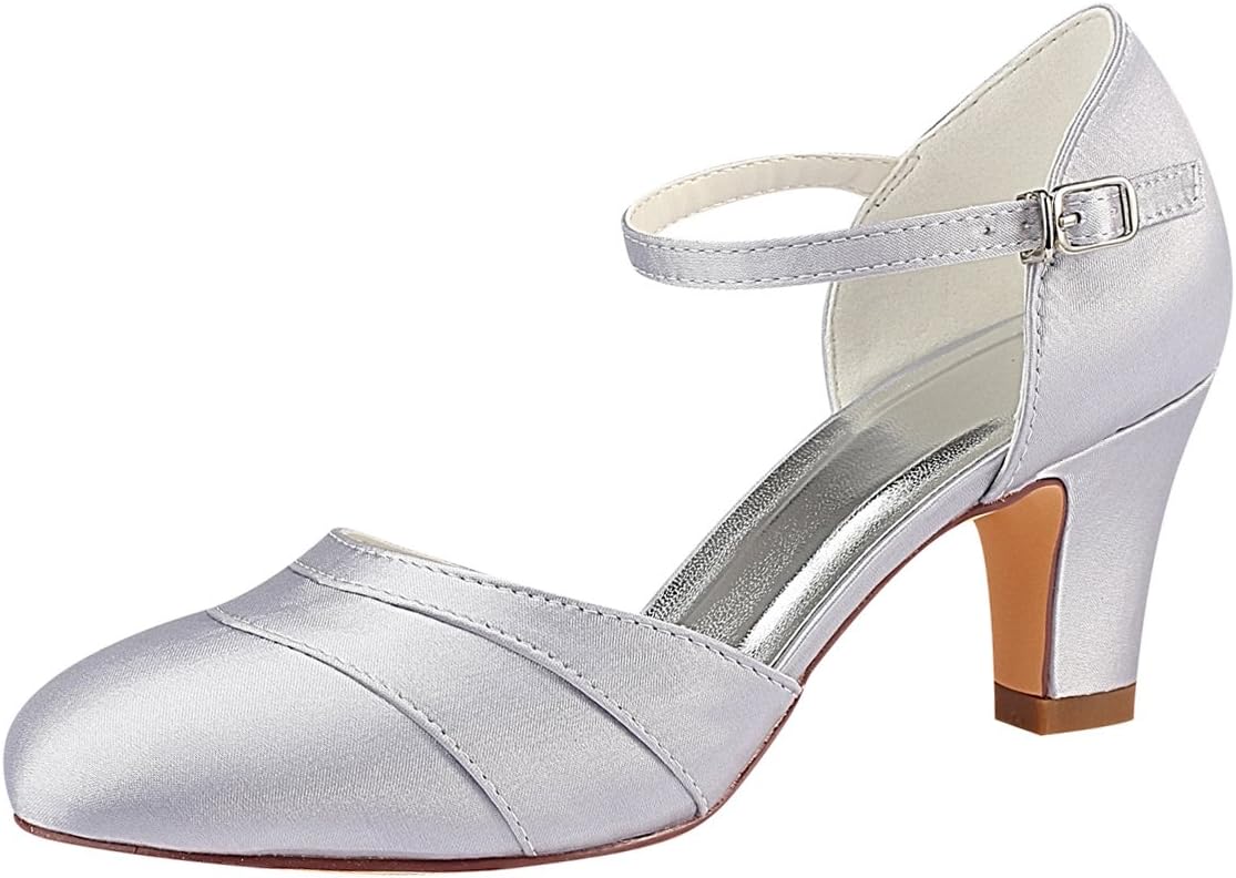 Wedding Shoes Women's Silk Like Satin Stiletto Heel Closed Toe Pumps