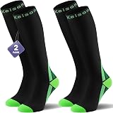 Calves Kelson 2 Pairs Compression Socks 20-30 mmHg Knee High for Women Men