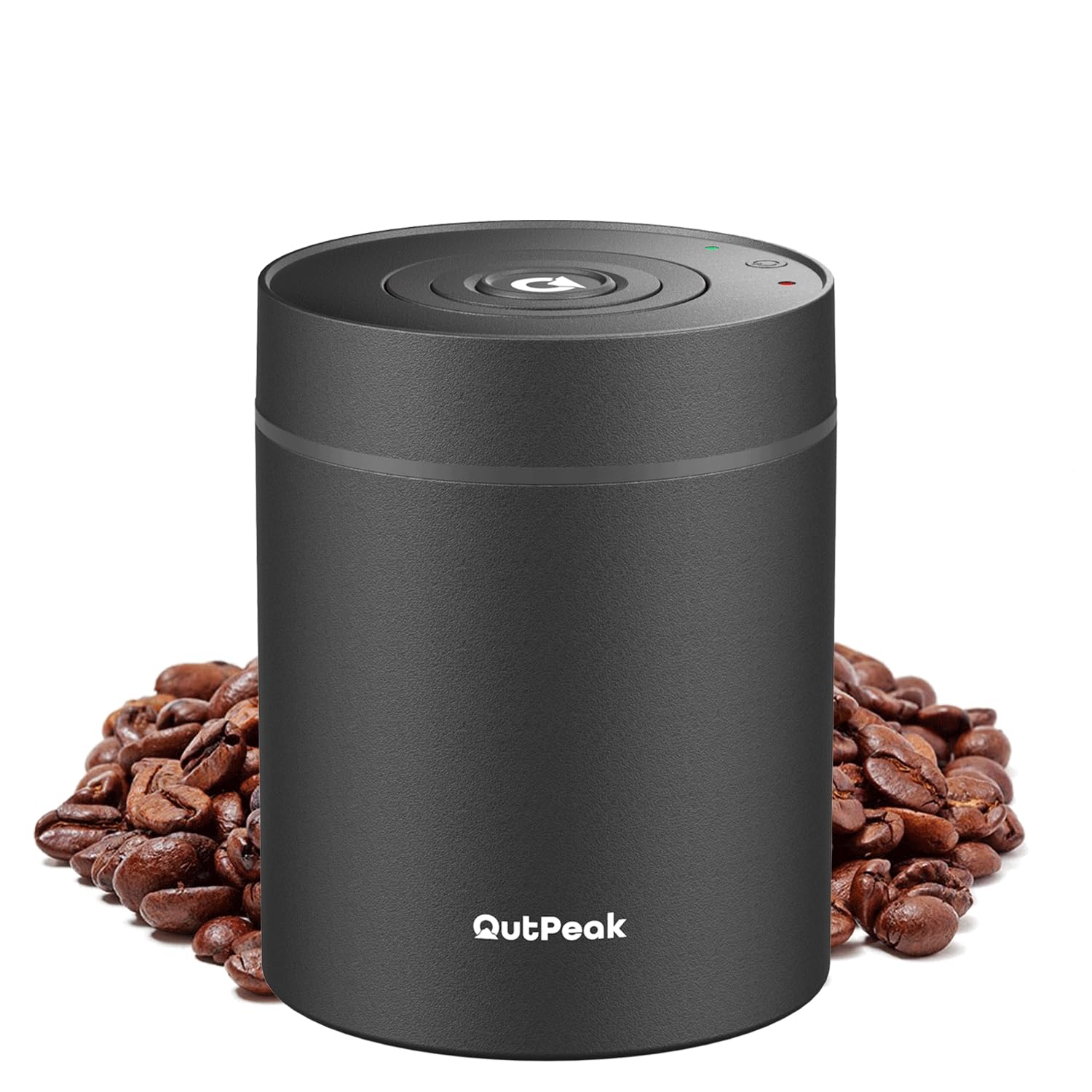 OUTPEAK Neo 2025 Auto Vacuum Coffee Canister, 0.5L for 4.6oz Coffee Beans, One-Button Operation, Small Airtight Coffee Canister with Scoop, Coffee Storage Container Stainless Steel (Champion's Choice)