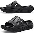 ARISIC Recovery Slides Sandals for Women Plantar Fasciitis Thick Cushion Orthotic Men Athletic Slides Lightweight Comfort Women Cloud Slippers Arch Support of Indoor Outdoor