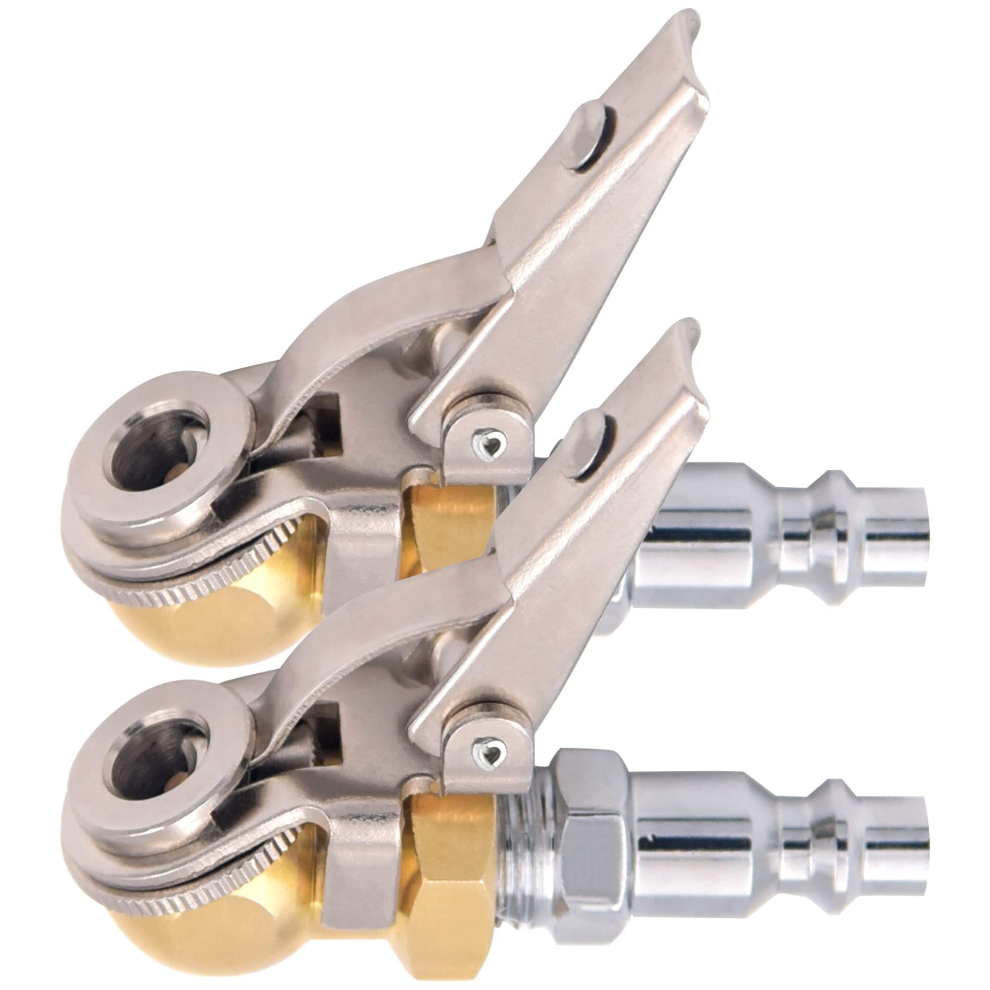 MACHSWON 2 Pcs 1/4" FNPT Ball Foot Air Chuck with Clip Truck Auto Car Tire Hose Tool Clip-on Ball Inflator Air Chuck Air Compressor Accessories