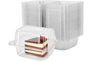 FUNSUEI 200 Pack 5.4 Inch Clamshell Take Out Tray, Clear Hinged Plastic Containers, Square Disposable Takeout Box Clamshell D