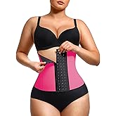Lover-Beauty Women's Waist Trainer, Latex Underbust Waist Cincher, Tummy Control Corset Sport Girder Hourglass Body Shaper, 4XL, Red