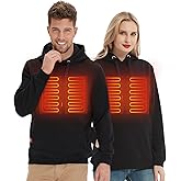 HENNCHEE Heated Hoodies for Men Women with 5V Power Bank, Heated Pullover Unisex Sweatshirt Heating Jacket BXL