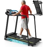 Redliro Walking Treadmill for Seniors with Long Handrails for Home | 0.3 MPH Slow Start, 300 lb Capacity, 0&ndash;2% Incline, Fully Flat, Auto Lubrication, Soft Drop System, Rehab Treadmill for Elder