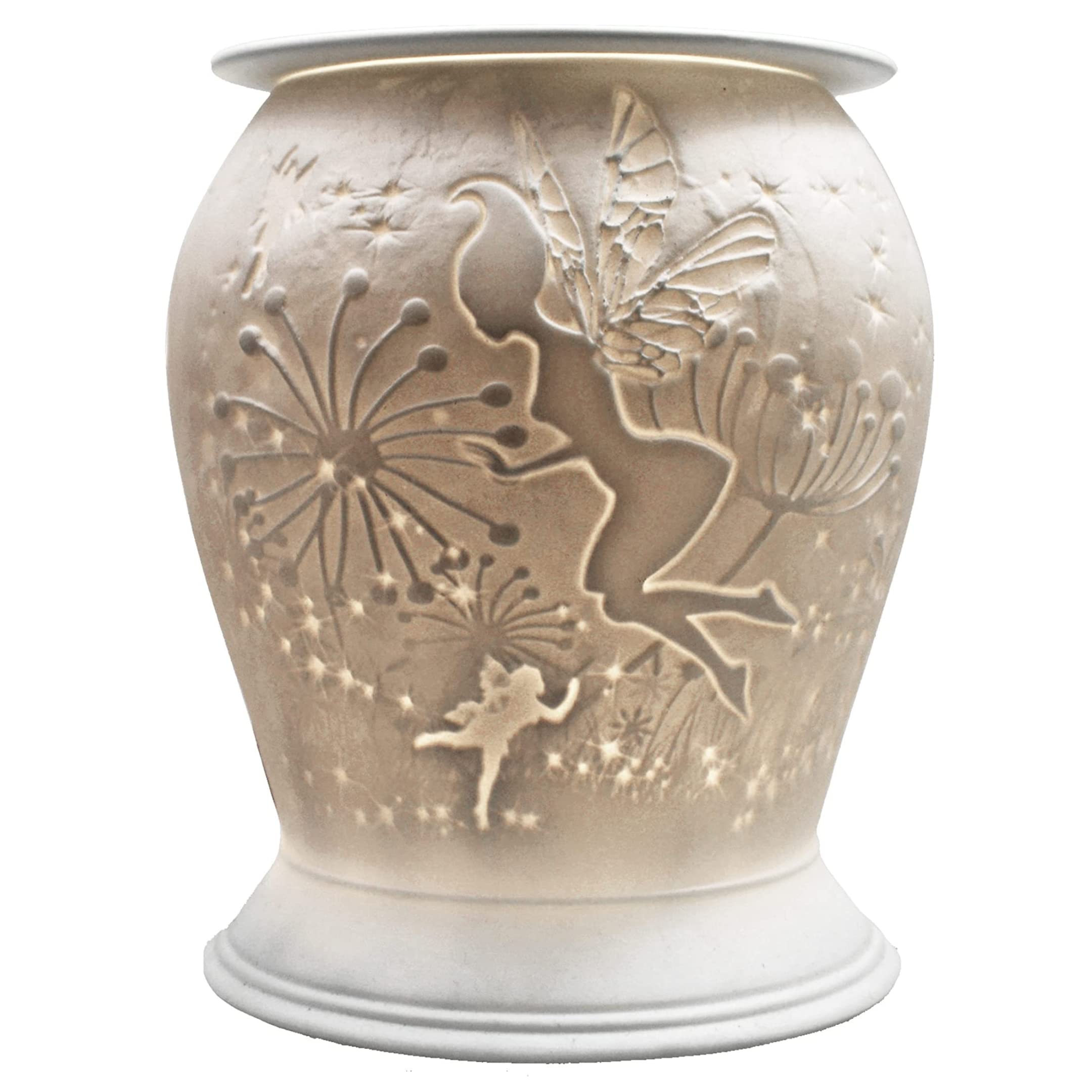 Cello Porcelain Barrel Electric Wax Melt Burner – Fairy Tale Pattern with 3D Image Projection Home Bedroom Decor Bulb Wax and Essential Oil Warmer Room Fragrance Kids Child Gift for Family