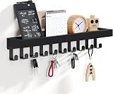SWTYMIKI Key Holder 10 Hooks Wall Mount Key Rack Mail Organizer