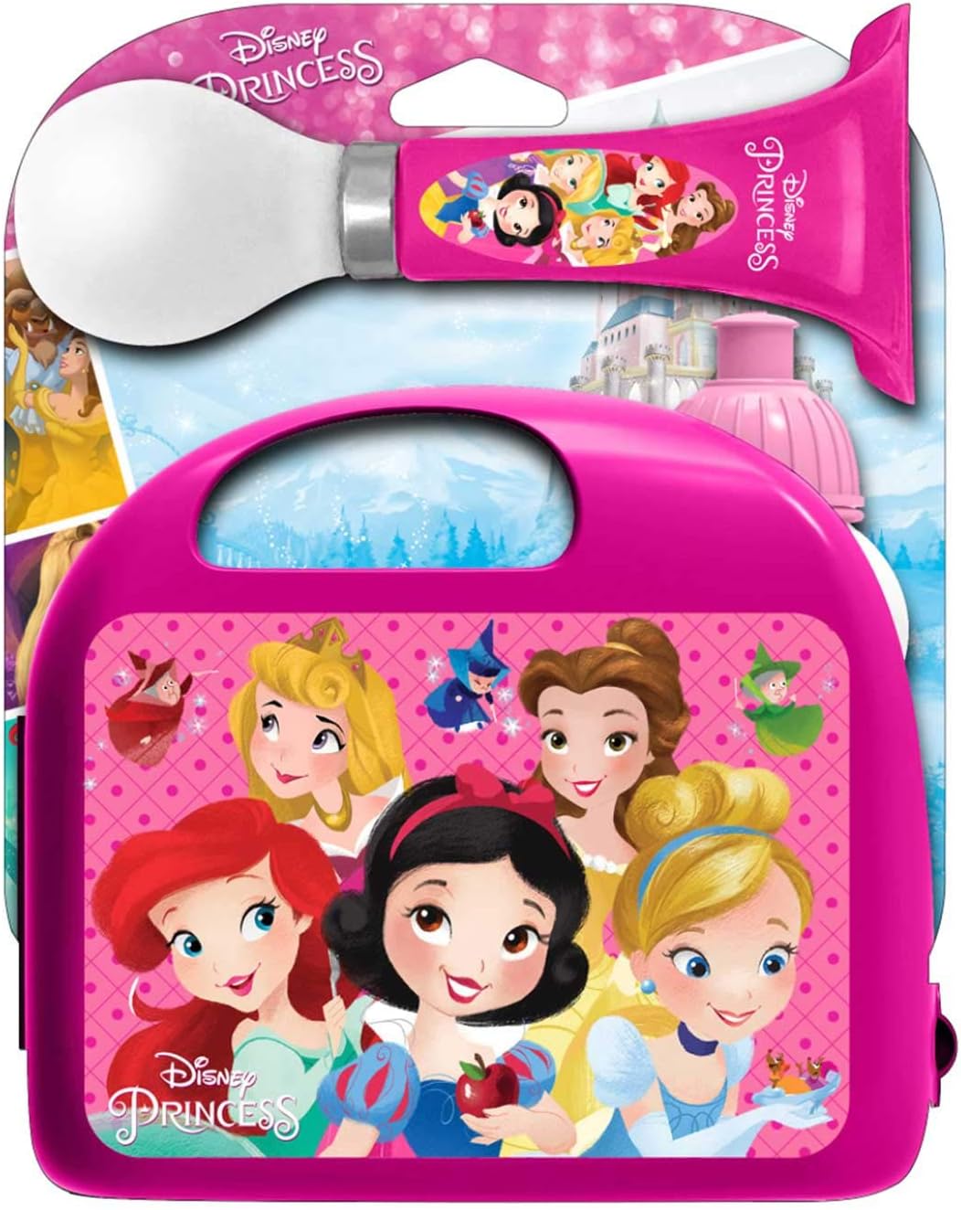 Stamp - Lunch Box + Drinking Bottle + Horn - Princess Disney, Pink - Image 3