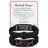 VNOX Baseball Gifts for Boys Men Coach Team Kids Son Sports Lover Teens Players Team Party Favors Accessories Adjustable Baseball Bracelet Religious Christian Bible Verse Bracelet Jewelry Gift