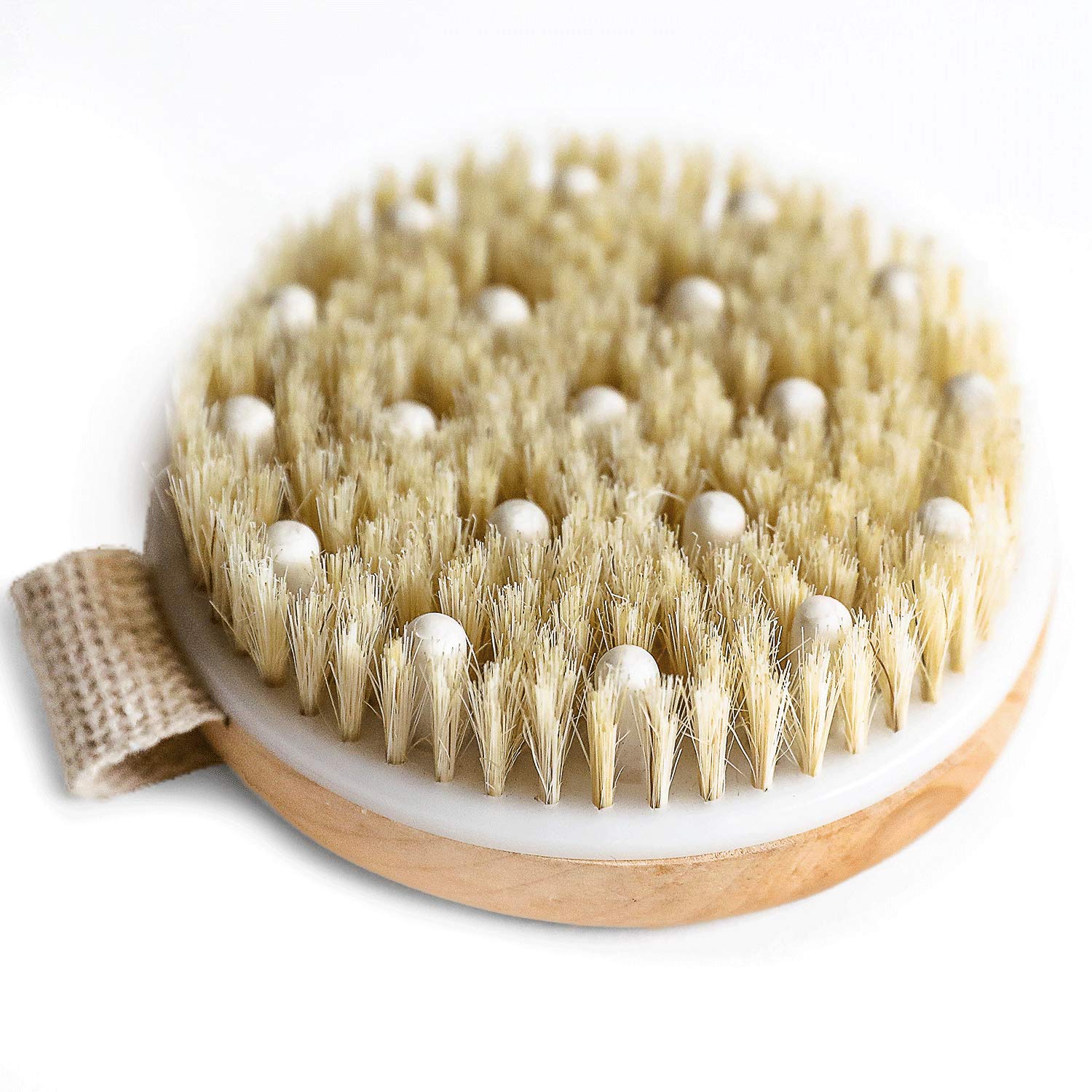 Dry Brushing Body Brush - Round Exfoliating Brush, Body Brush, Dry Brush for Cellulite and Lymphatic Drainage Massager, Body Scrubber Brush for Skin & Body Exfoliator, Skin Brush