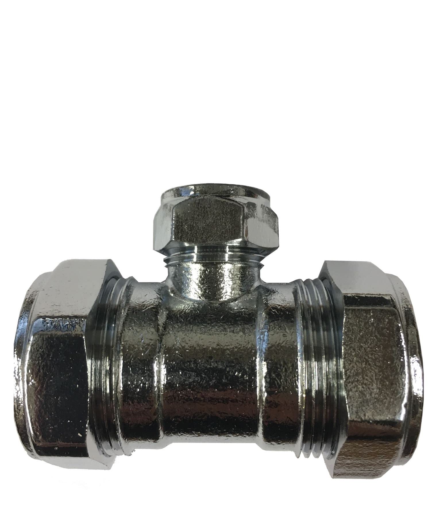 22mm x 22mm x 15mm Compression Chrome Reducing Tee
