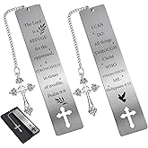 Berirexrion Christian Metal Bookmark Gifts - 2 PCs I Can Do All Things Bible Verse Bookmarks for Reading Women Men Religious Scripture Book Marks Cross for Friends Bookish Readers Christmas Birthday