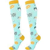 Junely Compression Socks for Women Knee High Stockings for Running Athletic Nurses Work Support Travel Flight Sports Gifts