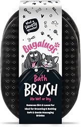 BUGALUGS Bath Brush & Cat Dog Grooming Brush 2 Pack Black