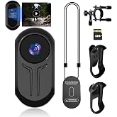 HSKAH Mini Body Camera 1080P, Thumb Size Wearable Action Body Cam with Magnetic Clip - Portable POV Body Worn Camera for Outdoor Security, Travel, Sports (32GB