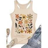 LANMERTREE Summer Vintage Racerback Tank Top Women A Little Country A Little Hood Funny Country Sleeveless Shirt Tops