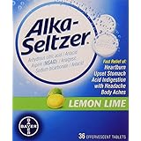 Alka-Seltzer Effervescent Lemon Lime - 36 Tablets, Pack of 2