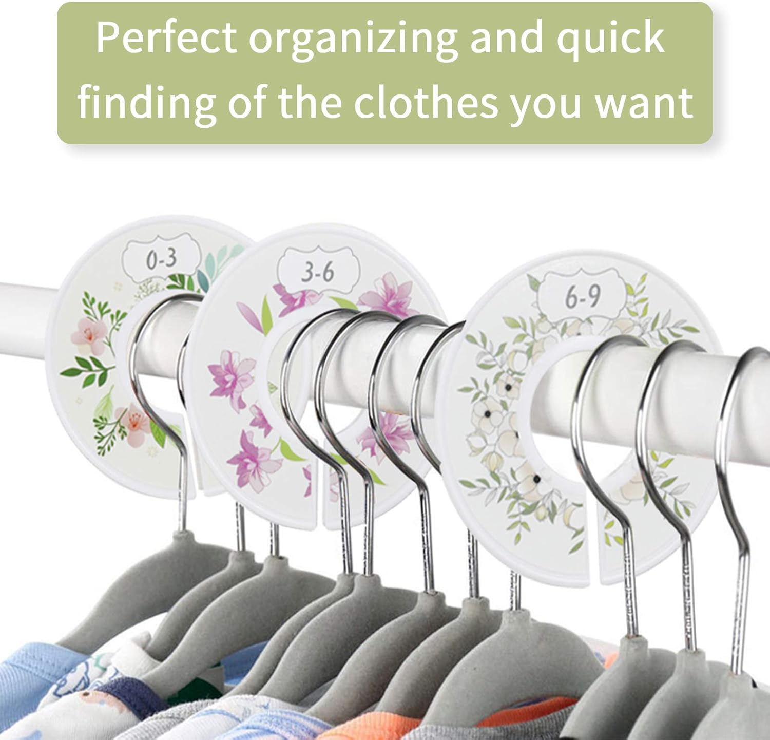 6Pcs Wardrobe Dividers,Round Plastic Baby Clothes Dividers,Use for Size