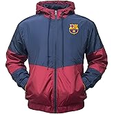 Icon Sports Barcelona Licensed Windbreaker Rain Jacket – Adult Sizes, Hooded Zip-Up