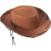 Wildarms Halloween Classic Western Cowboy Hat for Adults Teens Kids - Vintage Style Unisex Sheriff Costume Hat with Wide Brim