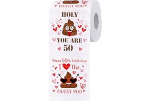 KPX 50th Birthday Gifts for Women and Men - Funny Toilet Paper Roll - 50th Birthday Decorations for Him, Her - Party Supplies