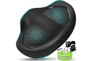 TWOMAPLES Noseless Bike Seat Cushion for Men & Women - Extra Padding & Comfort Wide Bicycle Seat, Oversized Comfortable Saddle for Peloton Bikes, Exercise Bikes, Electric Bikes, Cruiser Bikes