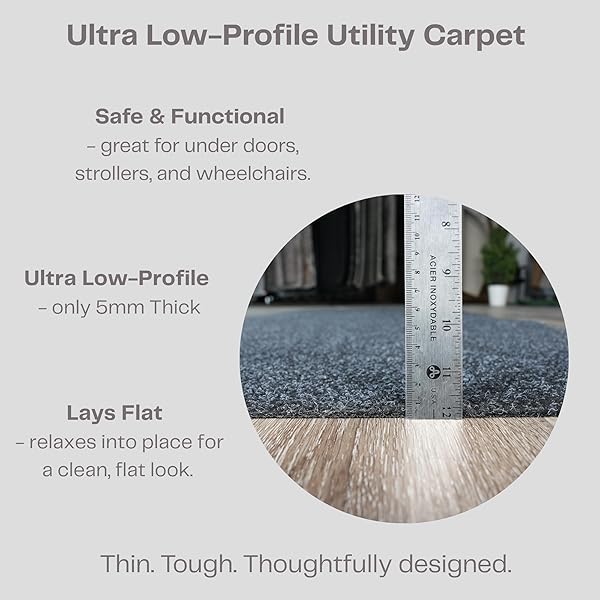 ICUSTOMRUG HALLWAY RUNNER RUG – 3X9FT BLACK, INDOOR/OUTDOOR, NON-SLIP RUBBER BACKING, LOW-PROFILE ALL-WEATHER CARPET, NON-SHEDDING & EASY CARE, ENTRYWAY MAT IDEAL FOR HIGH TRAFFIC AREAS