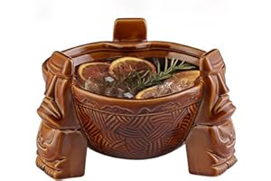 WINISH Scorpion Bowl, Tiki Bowl,Food Grade Ceramic Decorative Bowl, Pedestal Decorative Bowl, Party Serveware for Cocktails, 