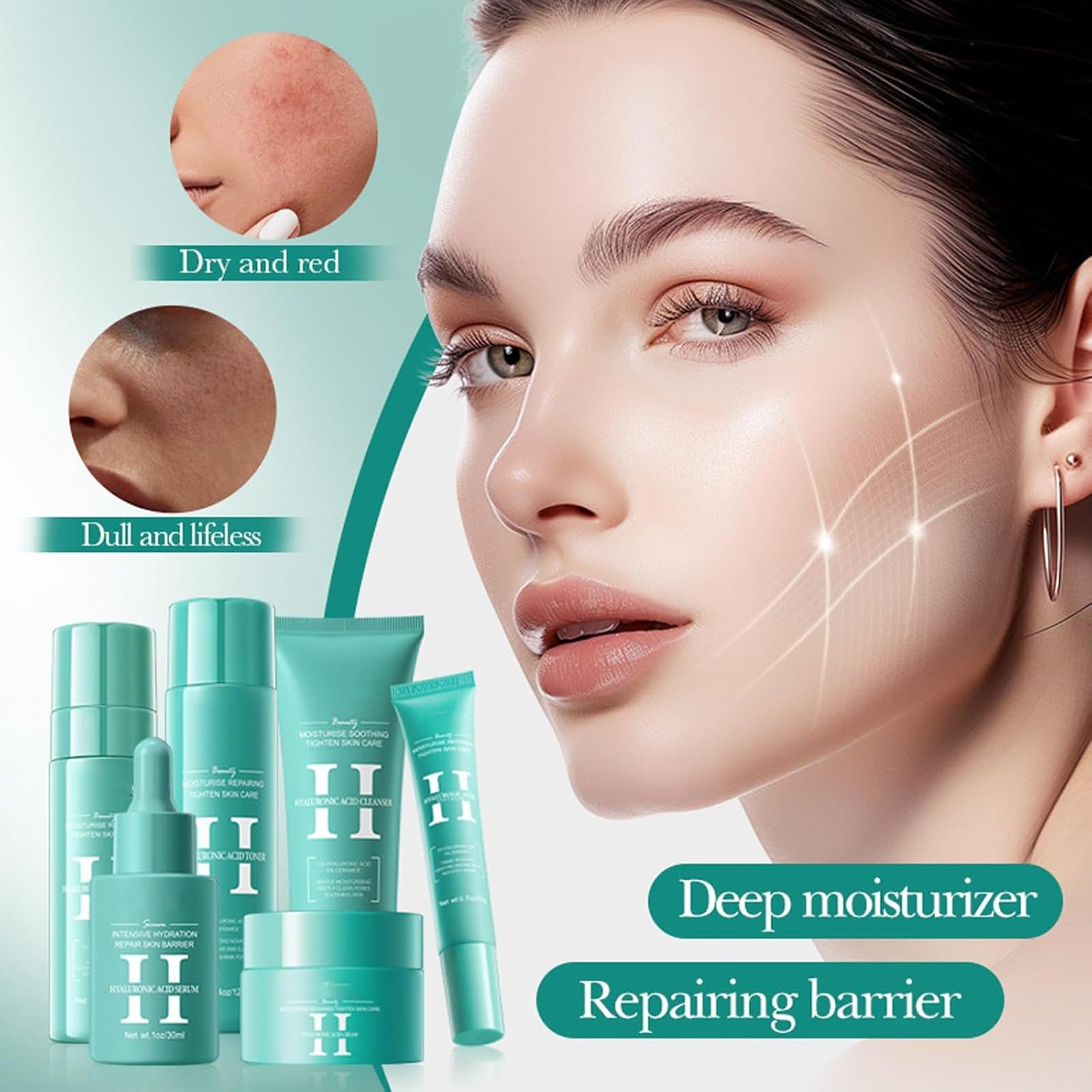 Skincare Set For Teenage Girls, 6-In-1 Skincare Gift Set With Facial Cleanser, Face Serum, Face Cream, Eye Cream, Toner & Lotion, Basic Skincare Box, Gift Sets for Women Mothers Day Gifts