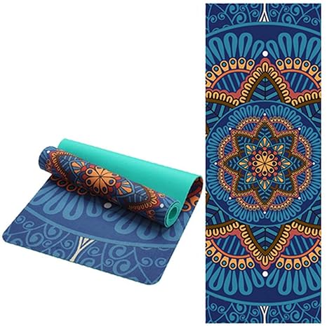 Amazon.com : Ting room 5 MM Lotus Pattern Suede TPE Yoga Mat ...