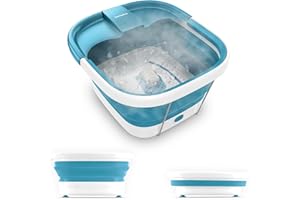 Homedics Smart Space Bubble Mate Collapsible Foot Spa, Heat-Maintaining, Bubble Massage with Pumice Stone and Splash Guard