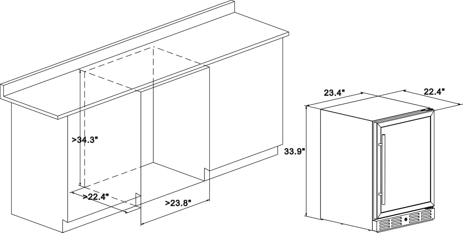 Kalamera Nevera de bebidas y nevera - encajar perfectamente en 24 ...