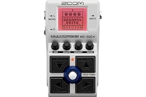 Zoom MS-50G+ MultiStomp Guitar Effects Pedal, Single Stompbox, 100 effects, Stereo Outputs, Tuner, Featuring Drives, Modulations, Delays, Reverbs, Compressors, and More