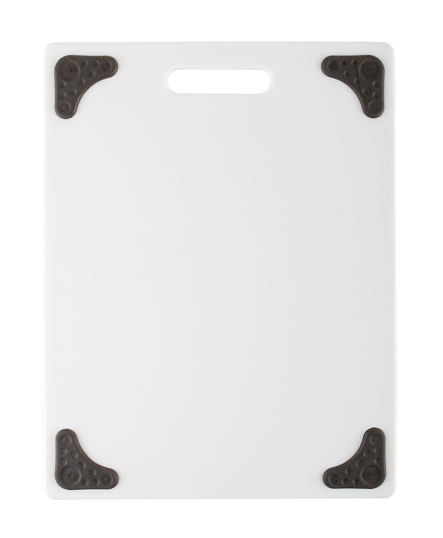 Dexas Superboard Cutting Board with Handle and Non-Slip Feet, 11 by 14.5 inches, White with Grey Non-Slip Corners