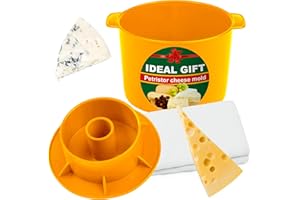 Cheese Mold for Cheese Making Cheese with Follower 1/2 gal Yello and Cotton Cheesecloth - Cheesemaking Supplies - Cheese Form