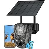 Xega 4G Cellular Solar Powered Wildlife Camera with SIM Card, 2K Trail Camera Outdoor, No WiFi Game Cam with Remote Access Night Vision Live Streaming Motion Detection, Only Support The Built-in SIM