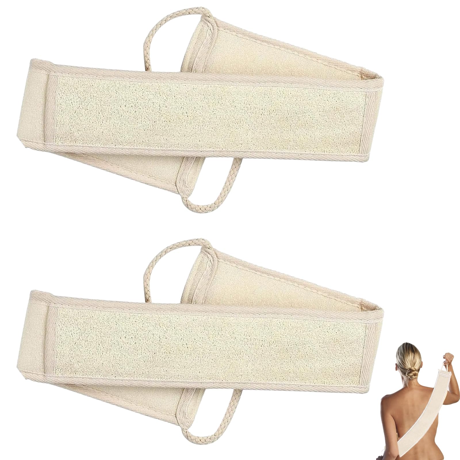 aqlbhz 2 PCS Back Washers for Shower Back Scrub Back Exfoliator Back Scrubber for Shower Bath Back Scrubber Double Side Shower Strap Back Washer Bathroom Accessories Body Scrubber