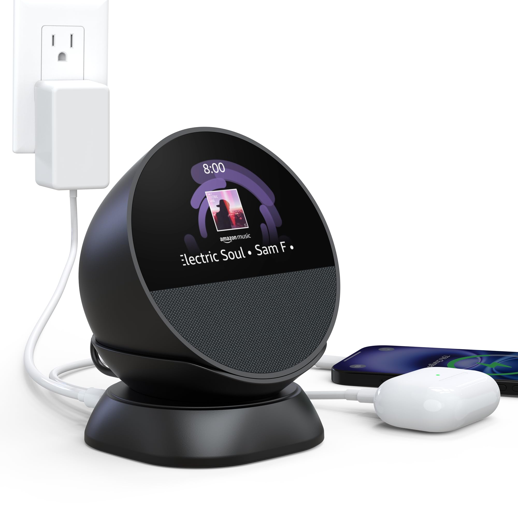 HomeMount Ultimate 2024 Spot Stand - Charging Hub for Spot, Smartphones & More with USB-C/A Ports, Sleek, Stable & Space-Saving Design (Black)