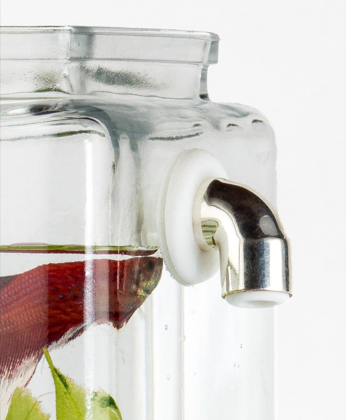 Silver Spout & White Ring and Tip for NoClean Aquariums GravityFlow Self-Cleaning Fish Tanks! (Aquarium NOT Included)