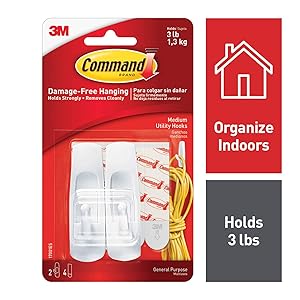 3M Command Medium Hooks, White