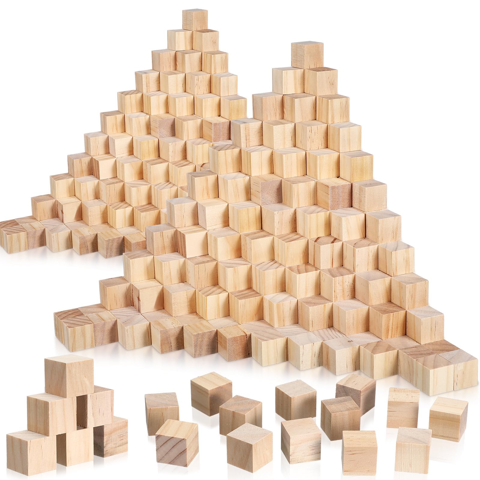Photo 1 of Barydat 300 Pcs 1 in Wooden Cubes, Unfinished Wooden Blocks for Crafting Natural Craft Wood Square Blank Cube for DIY Project Baby Showers
