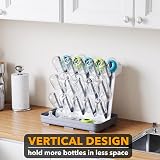 SpaceAid Space Saving Baby Bottle Drying Rack 20 Hooks Gray White view 3
