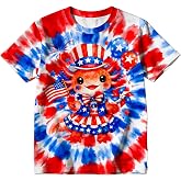 MKFBQVS Kids Tie Dye T Shirt Size 4-14 Years Boys Girls Hippie Tee Clothes