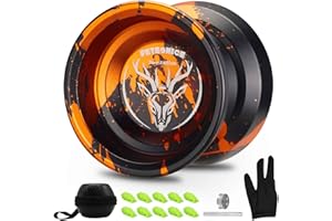 FETESNICE Yoyo Professional,Responsive Yoyos for Kids Beginner,Metal yo-yo for Adults,Replacement Unresponsive Yo yo Bearing for Advanced Yoyo Player+Removal Bearing Tool (Black-Gold)