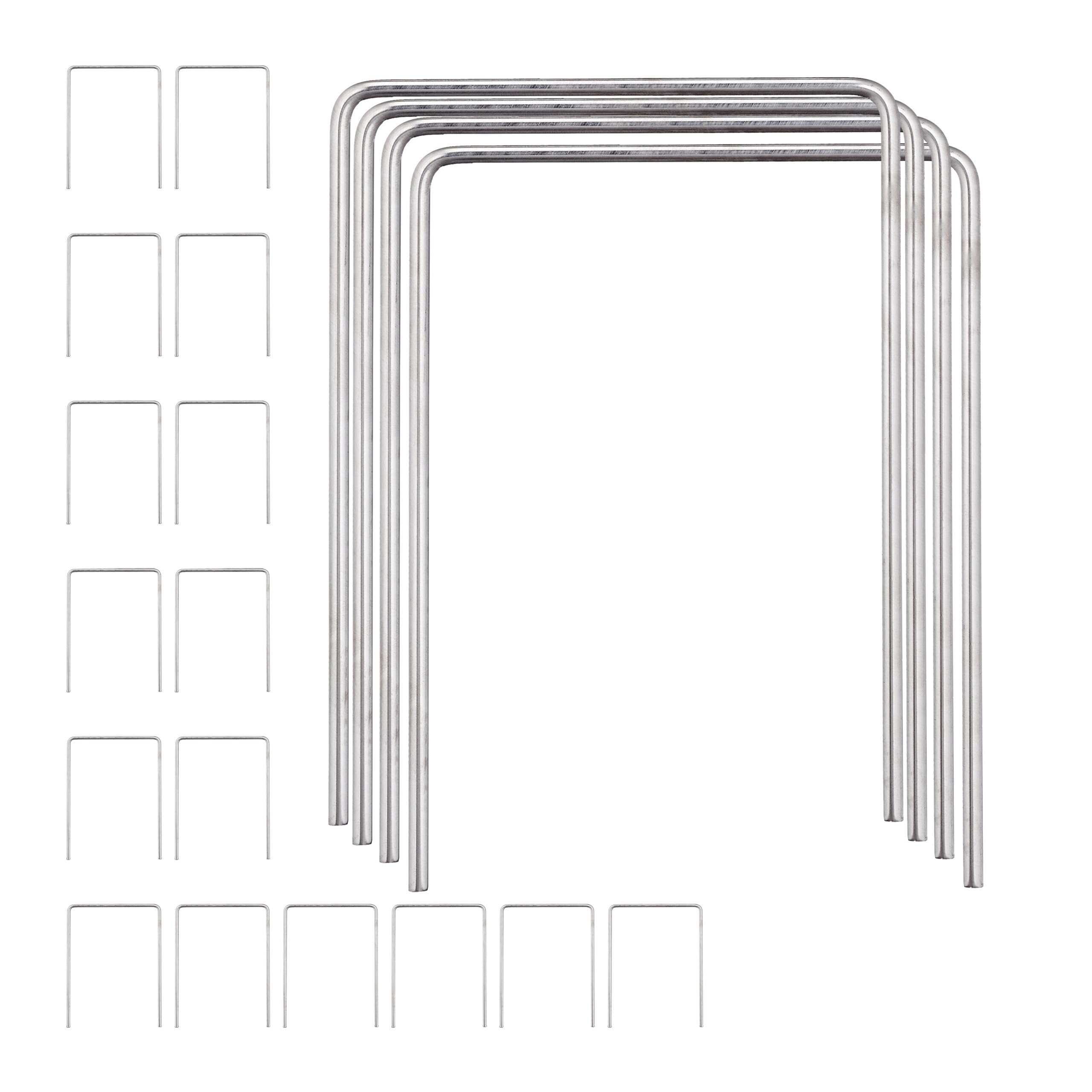 Relaxdays Croquet Wickets, 20x Set, for Outdoor Games, Children & Adults, U-shaped Outside Toy for Family, Steel, Silver